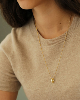 Baby Essential Band on round box chain by George Rings solid 18k yellow gold