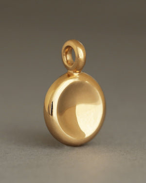 Button Grand pendant on round box chain by George Rings solid 18k gold circle charm pendant necklace