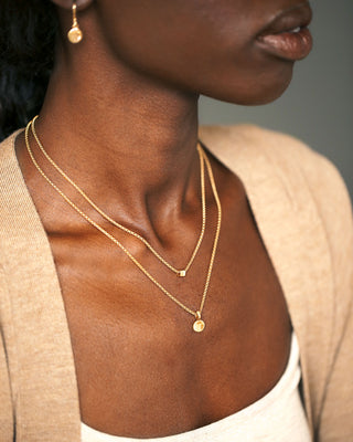 button pendant with gold cube necklace by george rings solid 18k yellow gold circle disc pendant not hollow