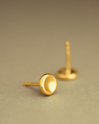 Button Studs by George Rings solid 18K yellow gold circle disc earrings