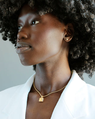 Chubby Square Studs by George Rings solid 18K yellow gold