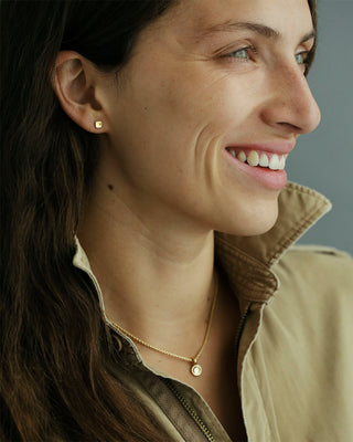 Chubby Square Studs by George Rings solid 18K yellow gold