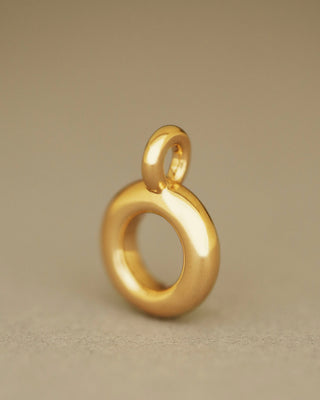 Dominus Pendant by George Rings solid 18K yellow gold circle donut pendant charm heavy not hollow solid