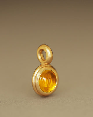Duchess Pendant citrine cabochon solid 18k yellow gold round pendant George Rings