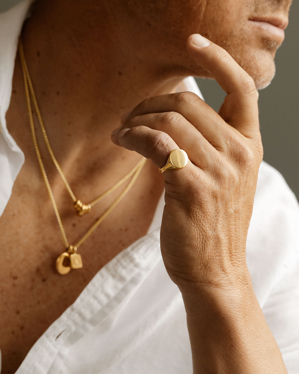 Mens Round Signet Ring Florentine Signet Ring By George Rings