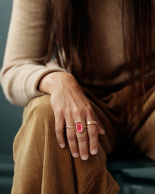 gioiello Estate Ring by George Rings pink Tourmaline Cabochon Cocktail ring oval solid 18k gold