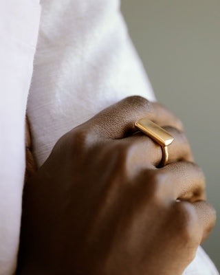 Gold Bar Ring by George Rings solid 18K yellow gold cast ring