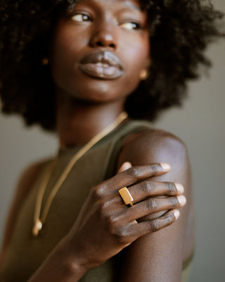 Gold Bar Ring by George Rings solid 18K yellow gold cast ring