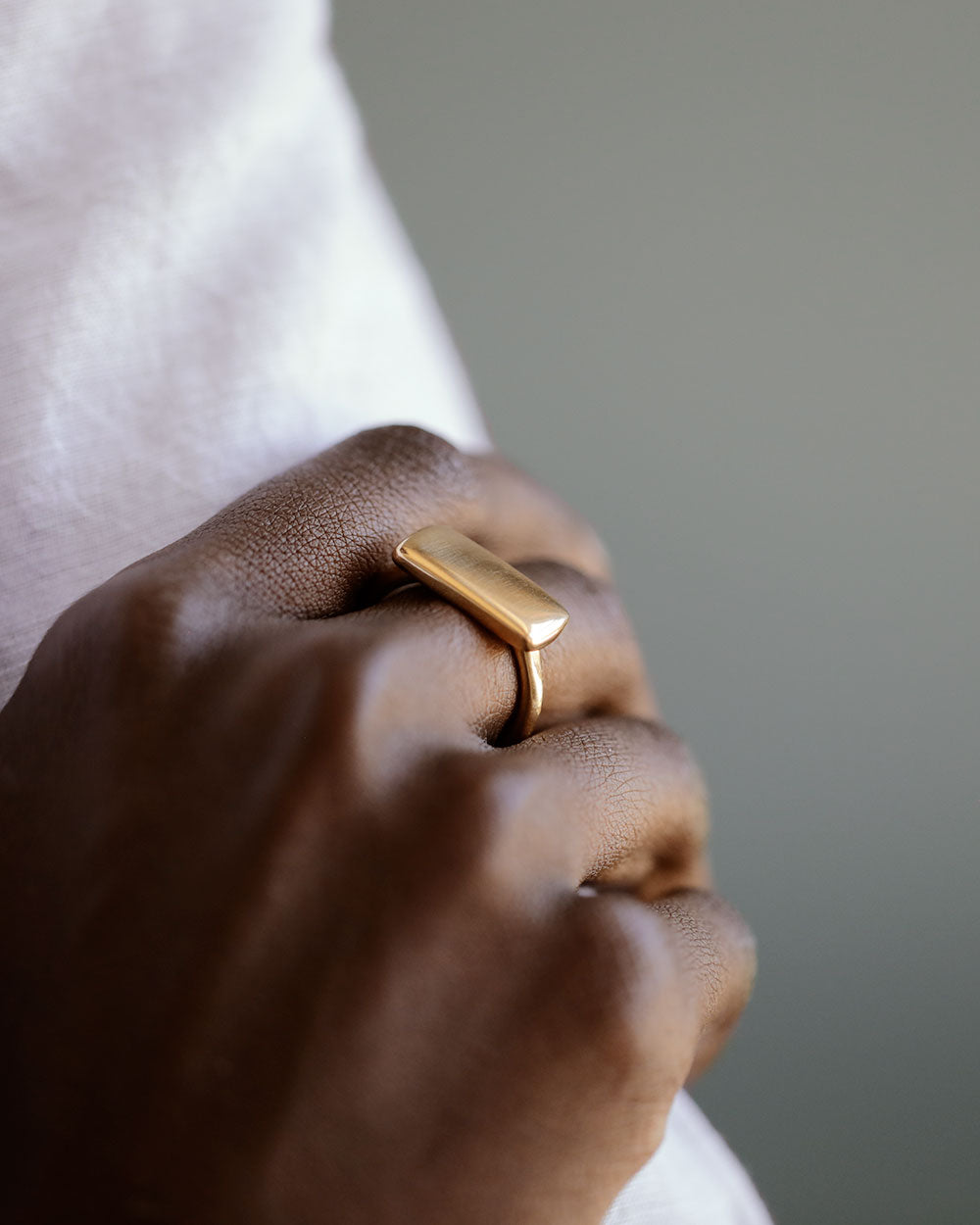 Gold Bar Ring by George Rings solid 18k gold