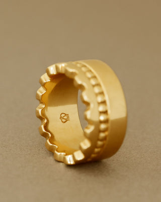The Crown Ring by George Rings solid 18k gold cast band with beading