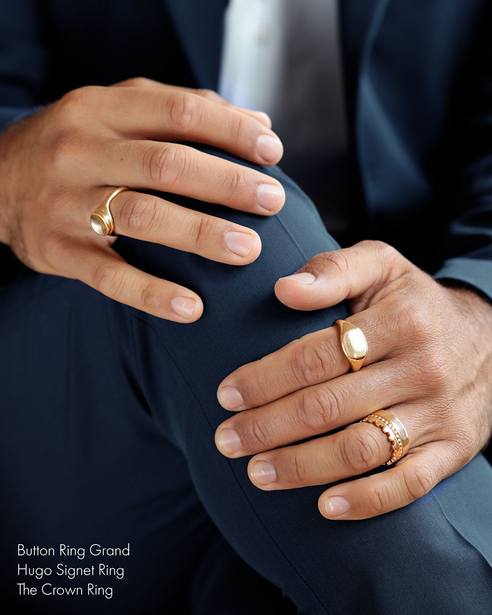 Gold sapphire and diamond men ring - Monte Cristo