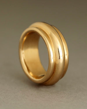 Milano Wedding Band stacked trio band George Rings solid 18k gold