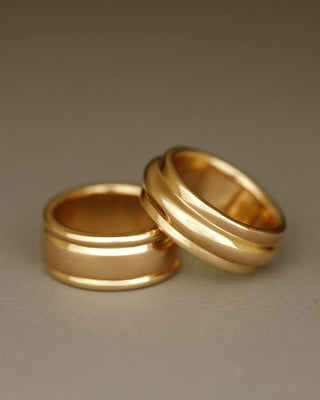 Milano Wedding Band stacked trio band George Rings solid 18k gold