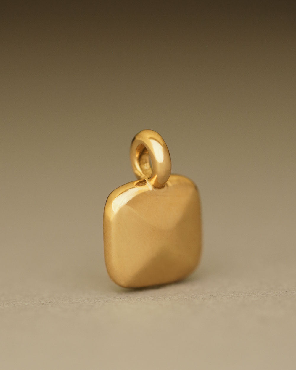 Pillow Pendant by George Rings - 12mm square 18k yellow gold