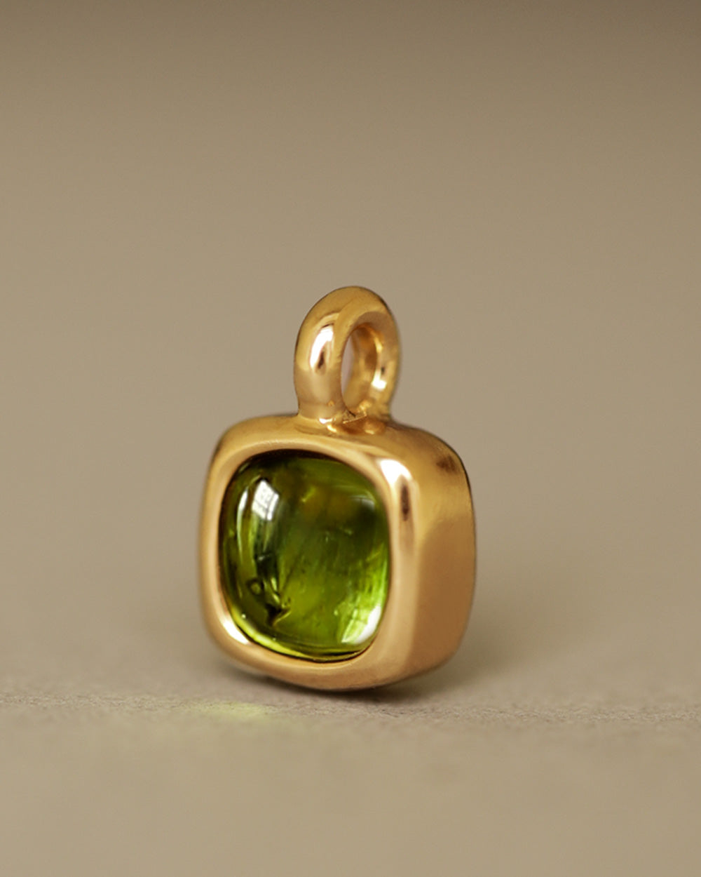 Sovereign Pendant by George Rings, 8mm Green Tourmaline Cabochon