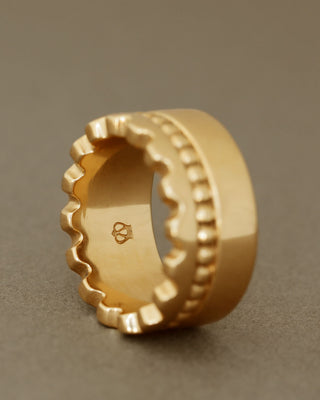 The Crown Ring by George Rings solid 18k gold cast band with beading