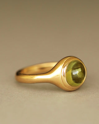 The Duchess Ring in peridot by george rings solid 18k yellow gold
