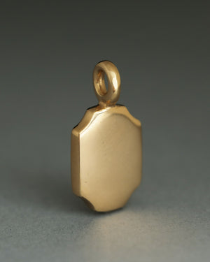 Golden 8 sided pendant with large bail and chain. Solid 18k gold, thick and substantial. 